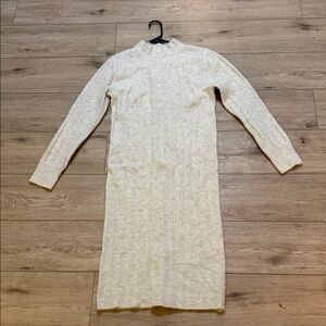 Elegant Cream Sweater Knit Dress